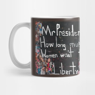 How Long Must Women Wait for Liberty? Protest Sign Mug